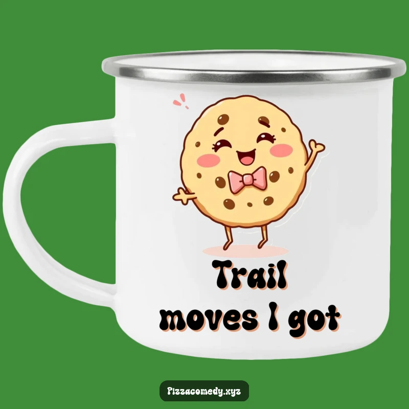 Funny Cookie Dance Camping Mug: Durable Giggling Bow Tie Cookie, Outdoor Humor, Perfect Funny Gift