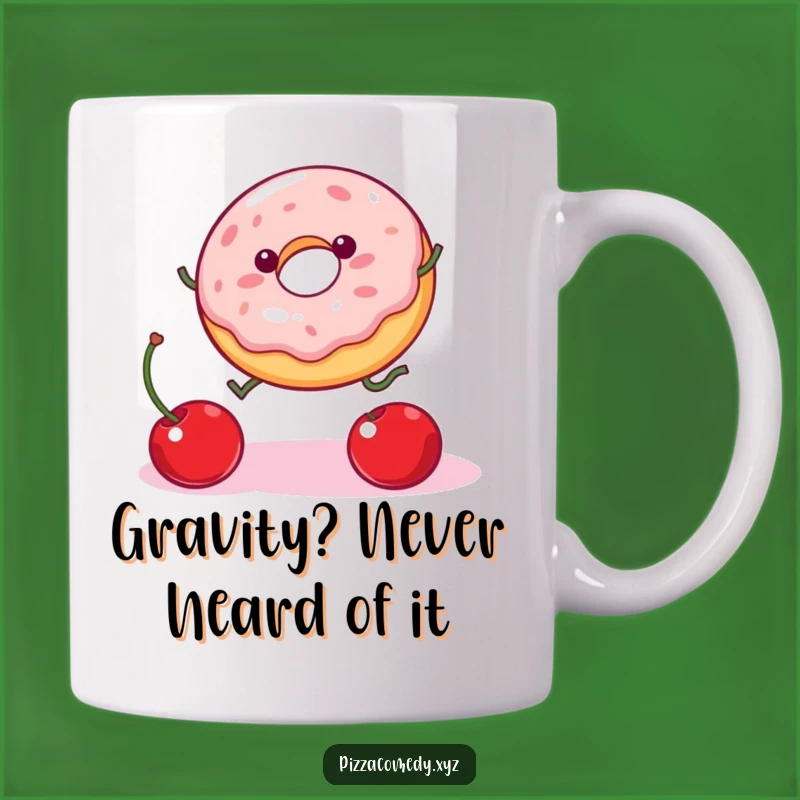 Funny Donut Cherry Leap Mug: A Hilarious Treat Design, Perfect Funny Gift!