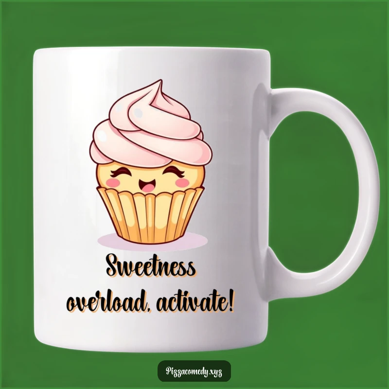 Funny Giggling Cupcake Mug: Joyful Swirls Design, Perfect Funny Gift!