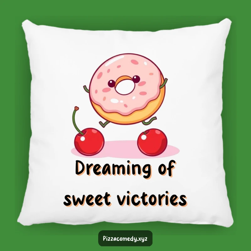 Funny Donut Cherry Pillow: Cozy Comfort, Hilarious Accent, Great Funny Gift!