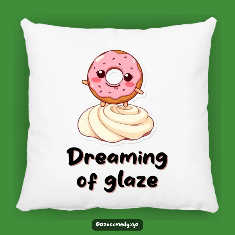Funny Doughnut Leap Pillow: Soft Smiling Pastry Over Cream, Cozy & Hilarious Decorative Pillow, Funny Gift