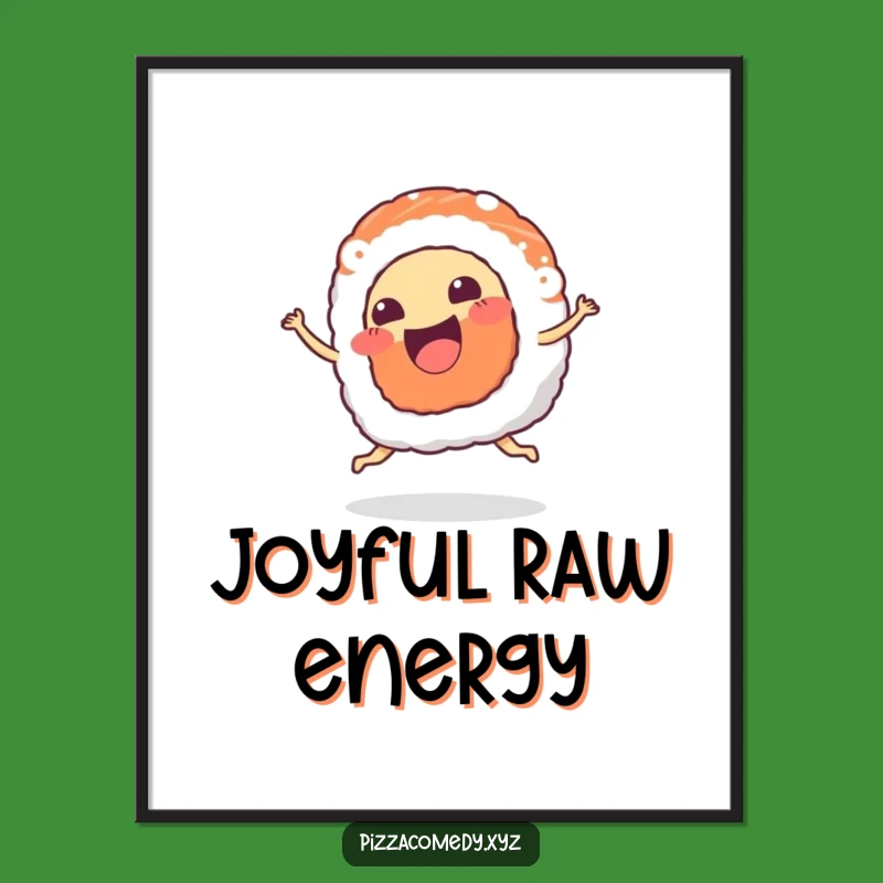 Funny Sushi Dance Digital Print - Happy Wiggle Foodie Art Gift