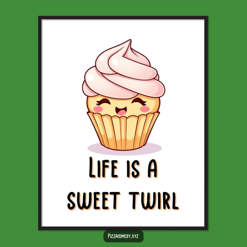Funny Giggling Cupcake Digital Art: Instant Joy, Sweet Decor, Perfect Funny Gift!