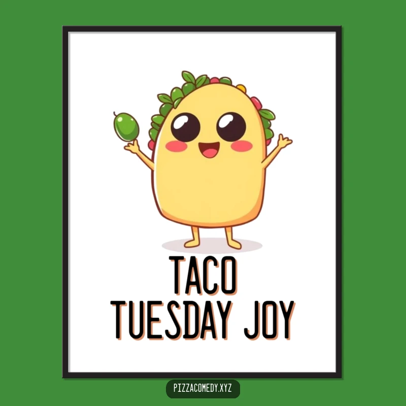 Funny Taco Juggling Poster: Festive Wall Art, Ideal Funny Gift for Kitchens
