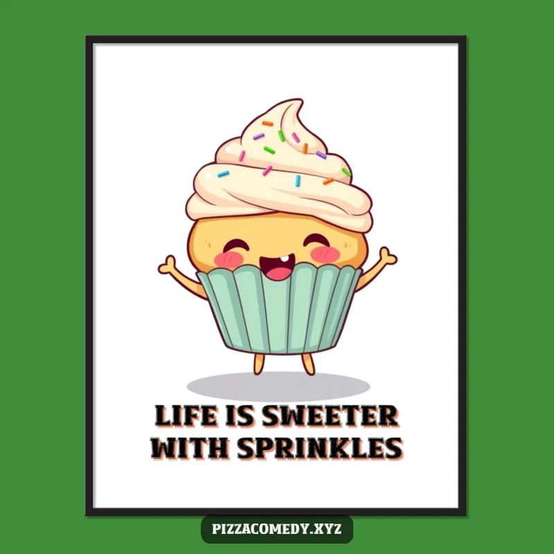 Funny Free Printable Cupcake Art - Bouncing Joy Downloadable Wall Decor Gift