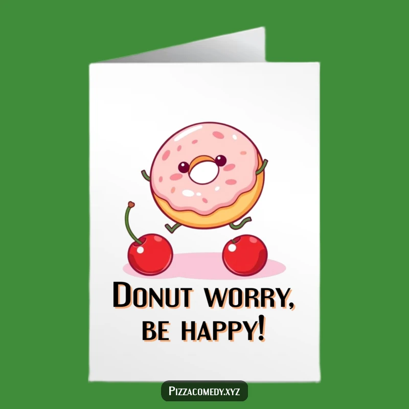 Free Printable Birthday Card: Funny Donut & Cherry Leap - Hilarious Downloadable Gift
