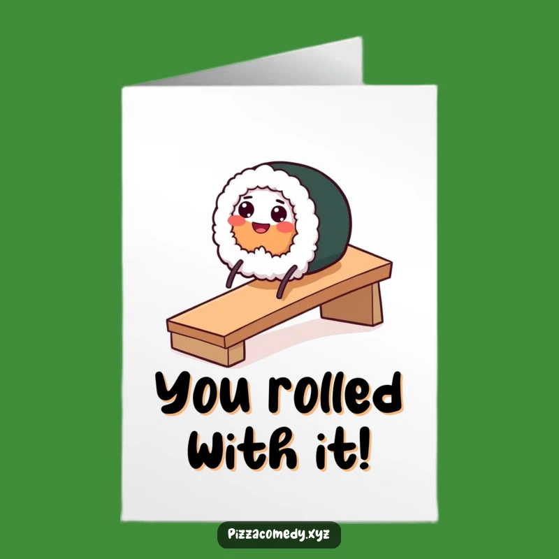 Free Printable Congratulations Card: Sliding Sushi Roll, Awesome Downloadable Gift for Success!