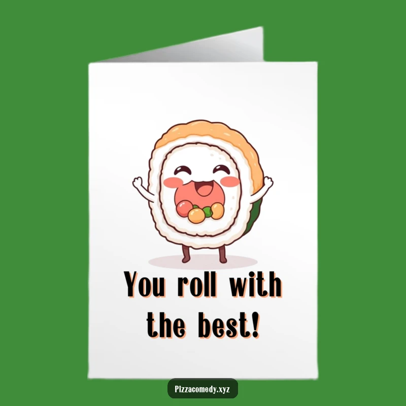 Free Printable Sushi Congrats Card: Dancing Food Downloadable for Success