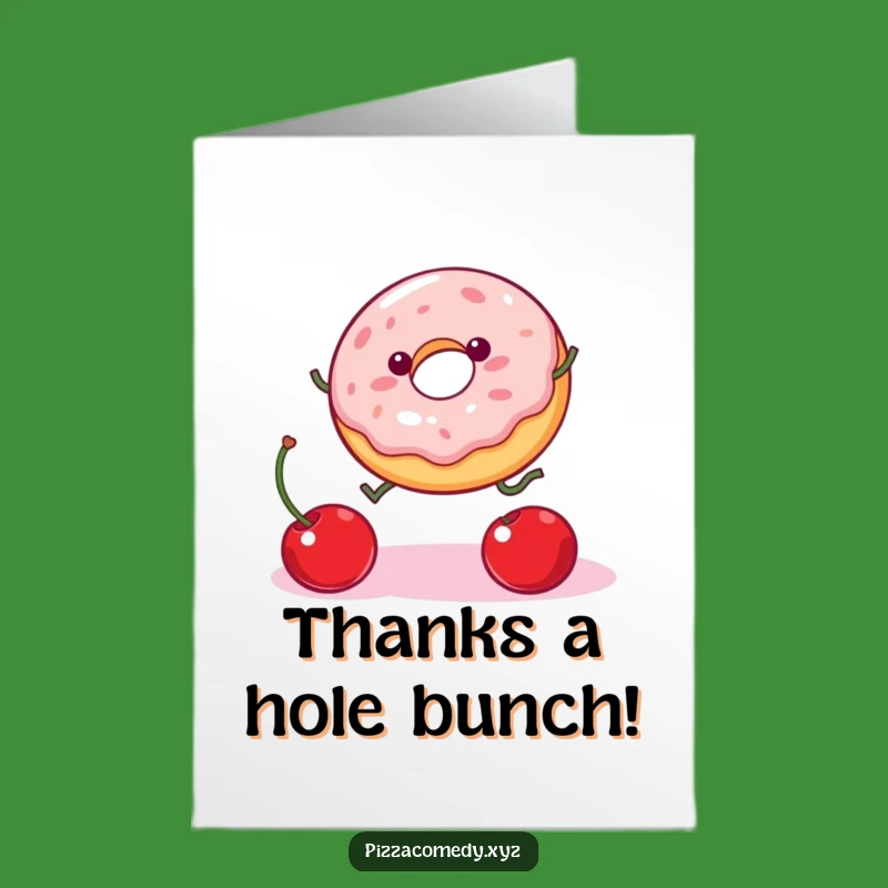Free Printable Thank You Card: Donut Cherry Leap - Humorous Downloadable Gift