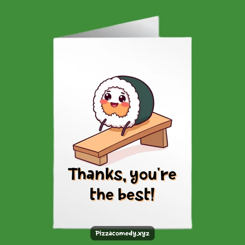 Free Printable Thank You Card: Sliding Sushi Roll, Delicious Downloadable Gift of Gratitude!