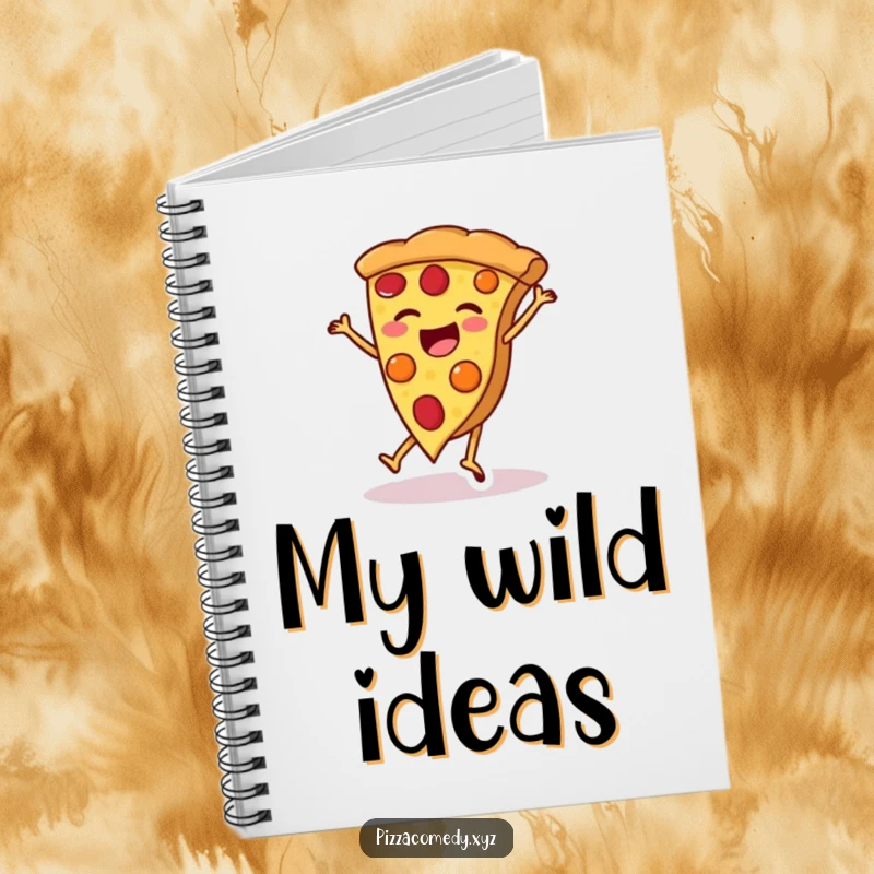Funny Pizza Notebook: A notebook with a funny pizza slice doing a cartwheel, great for funny gifts.