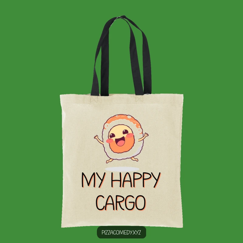 Funny Sushi Dance Tote Bag - Happy Wiggle Foodie Carryall Gift